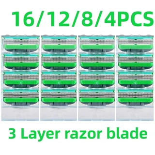 16PCS/12PCS Substituição Para mach 3 Lâminas De Barbear Homens