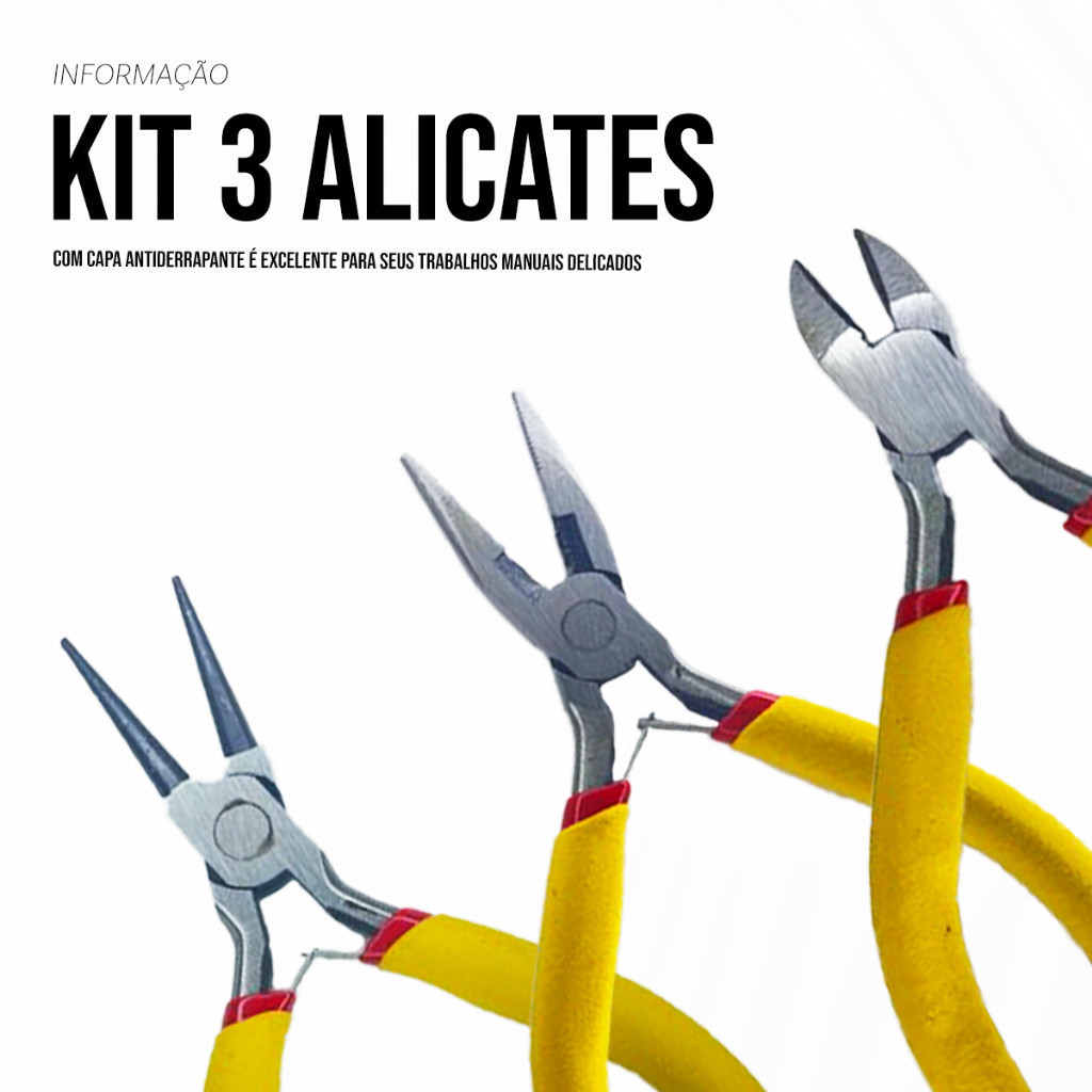 Kit Jogo de Alicates p/ Corte Eletrônico Artesanato & Bijuterias