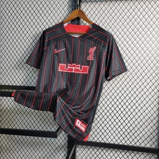 Liverpool Men's Black Red Edição Comemorativa Vermelha Preta 23/24 L-Camisa De Futebol Esportivo