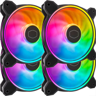 Kit 4 Cooler Master Masterfan PRETO MF120 HALO2 120mm ARGB