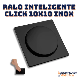 Ralo Inteligente Click Banheiro 10x10 Cm Inox Quadrado Black