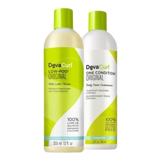Kit Deva Curl Shampoo Low-Poo 355ml, Condicionador One Condition 355ml