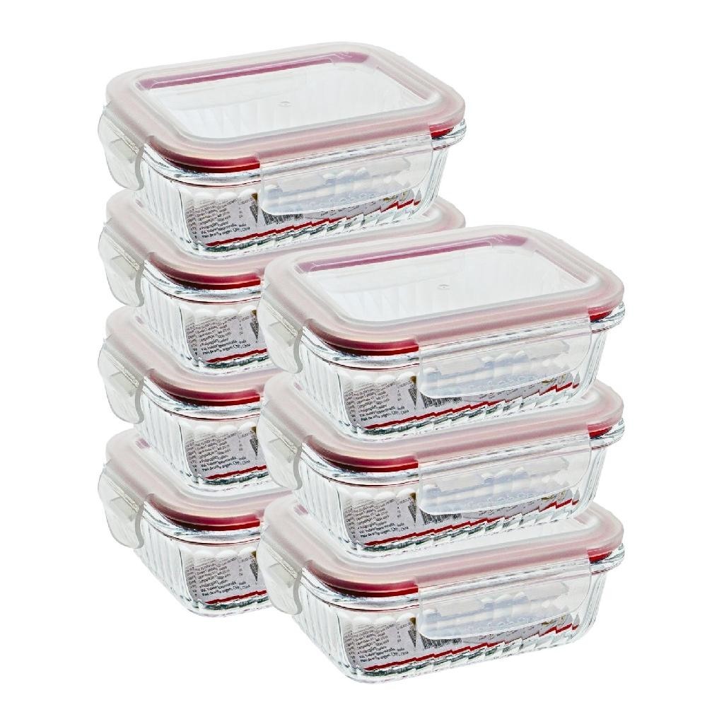 Pote De Vidro Hermético Canelado 1040ml Marmita Fitness 7 UN