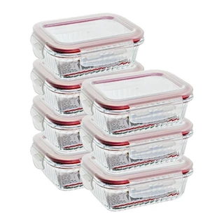 Pote De Vidro Hermético Canelado 1040ml Marmita Fitness 7 UN