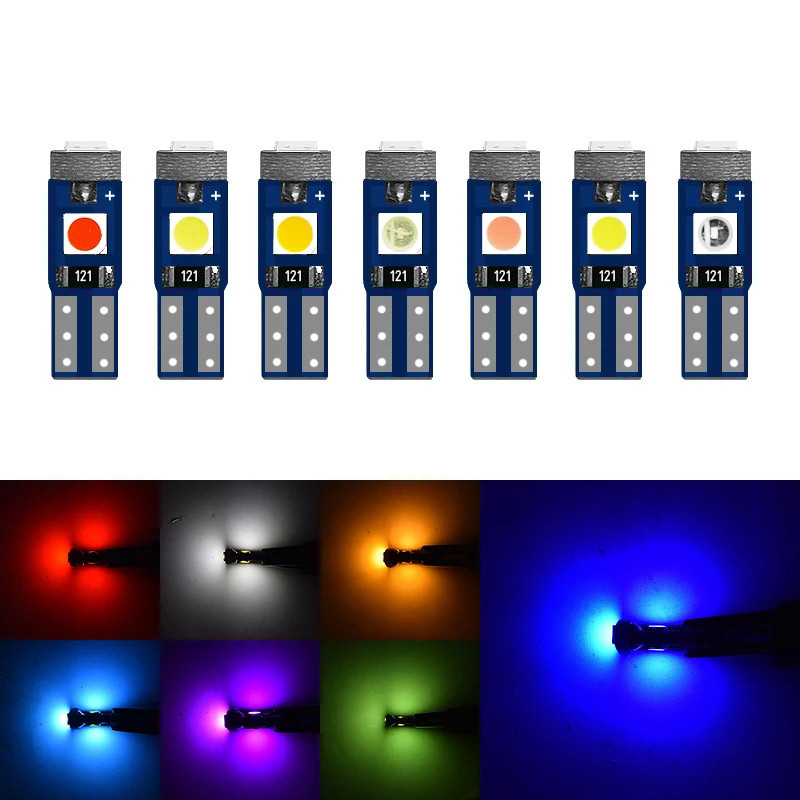 20 Pezzi Lampadine LED T5 12V Giallo | 3030 3SMD | Per Cruscotto Auto, Quadro Strumenti, Posacenere | Universali