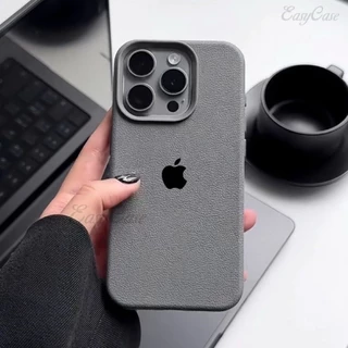 Cinza Escuro Estojo Telefônico De Alta Qualidade Com Textura De Lichia Para iPhone 15 14 13 12 11 Pro Max PC Rígido anti-Queda E Tampa Traseira Antiderrapante