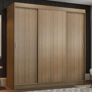 Guarda-Roupa Casal Madesa Reno 3 Portas de Correr - Rustic em Oferta na Shopee