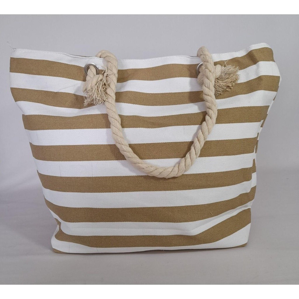 Bolsa de Praia Feminina Alça de Corda Elegante Grande e Bolsa de Praia Feminina Alça de Corda Elegante Grande e