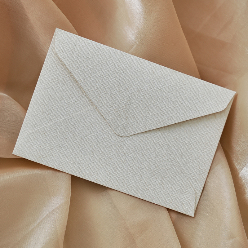 5 Pcs/set Retro Clássico Linho Puro Cor Envelope De Papel Texturizado ...
