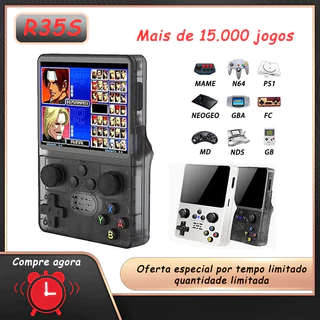 【Envio do Brasil】R35S mini console de videogame portátil retrô,1GB de RAM, 64 bits,jogo video game,play zone console