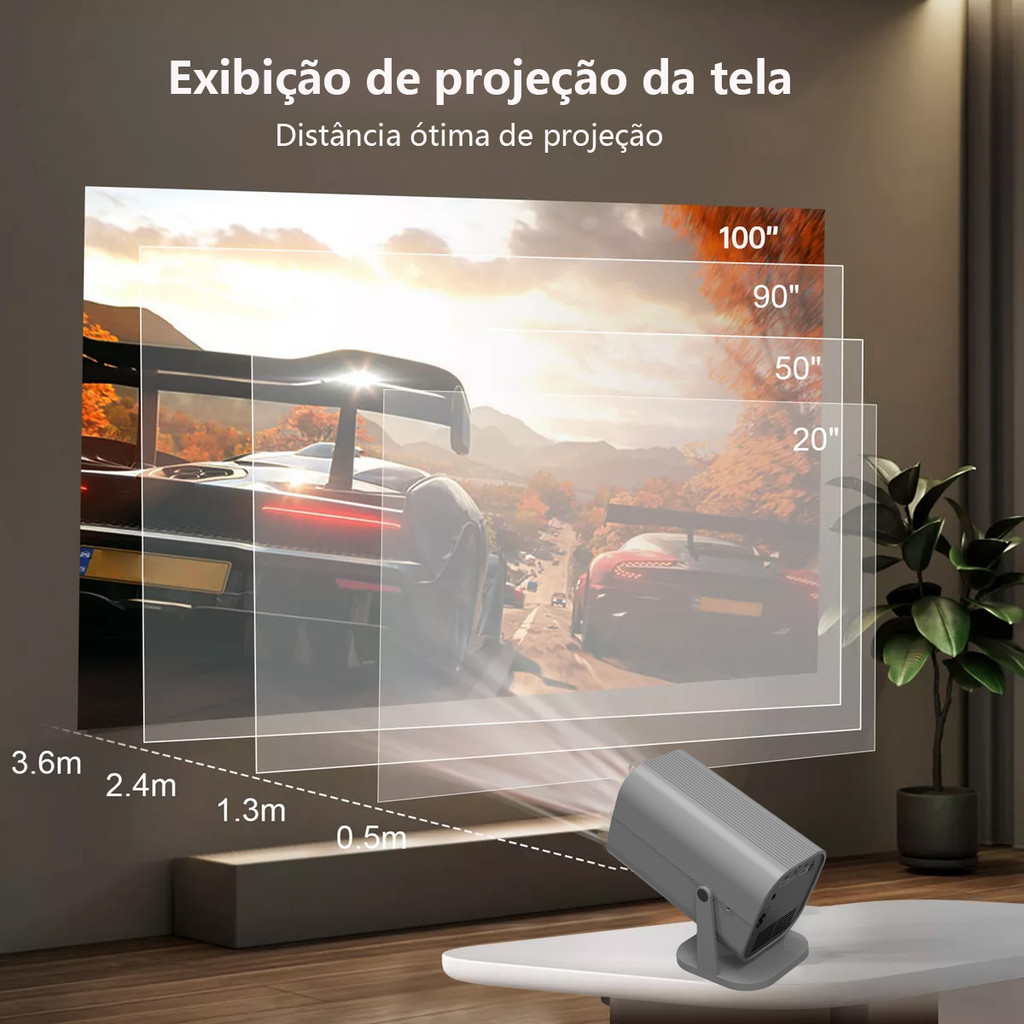 Projetor Portátil 4K HD 1080P Com WiFi E Bluetooth , Adequado Para ...