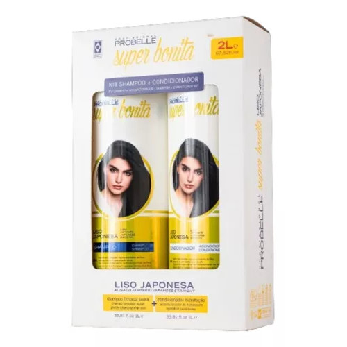 PACK Shampoo e Condiconador 2 L Liso Japonesa - Probelle | Shopee