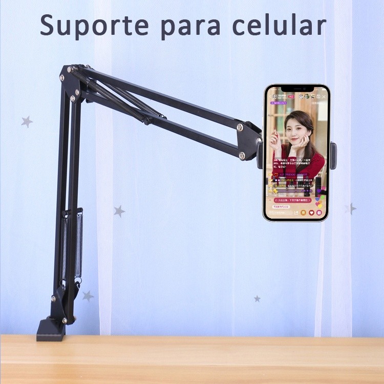 Imagem do produto Braço Suporte Pedestal Mesa Microfone Tablet Celular Grande 4