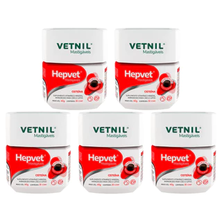 Hepvet Mastigáveis Vetnil - 30 Comprimidos - 5 Unidades