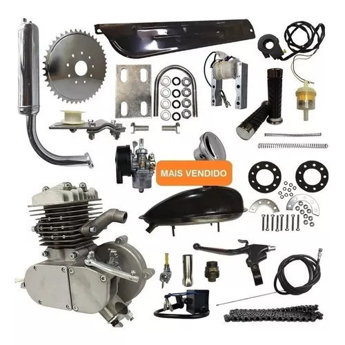 Motor Completo 125cc 2velas P/ Bicicleta Motorizada - Novidade NAKASAKI - Envio Imediato