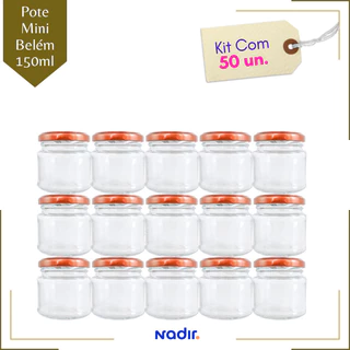 Pote de Vidro 150ml Doces Bolos Geleias Lembranças 50un ou 100un Com Tampa de Metal