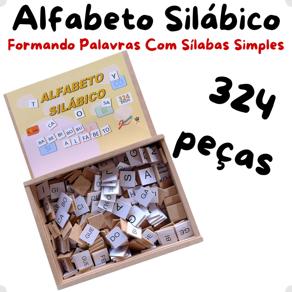 Alfabeto Silabico Em Madeira Formando Criando Palavras Sílabas Letras ...