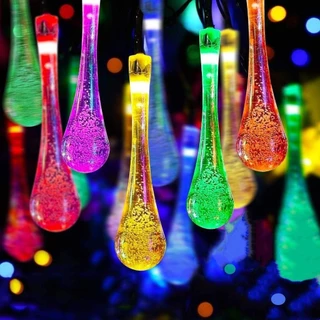 15m Rgb Fio Cordão De Luz Varal 60 Leds Cristal Gotículas de água Colorido Natal Decorar