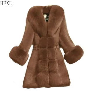 Um elegante casaco de pele sintética feminina é grosso e quente. NCJJ43 em Promoção na Shopee Um elegante casaco de pele sintética feminina é grosso e quente. NCJJ43