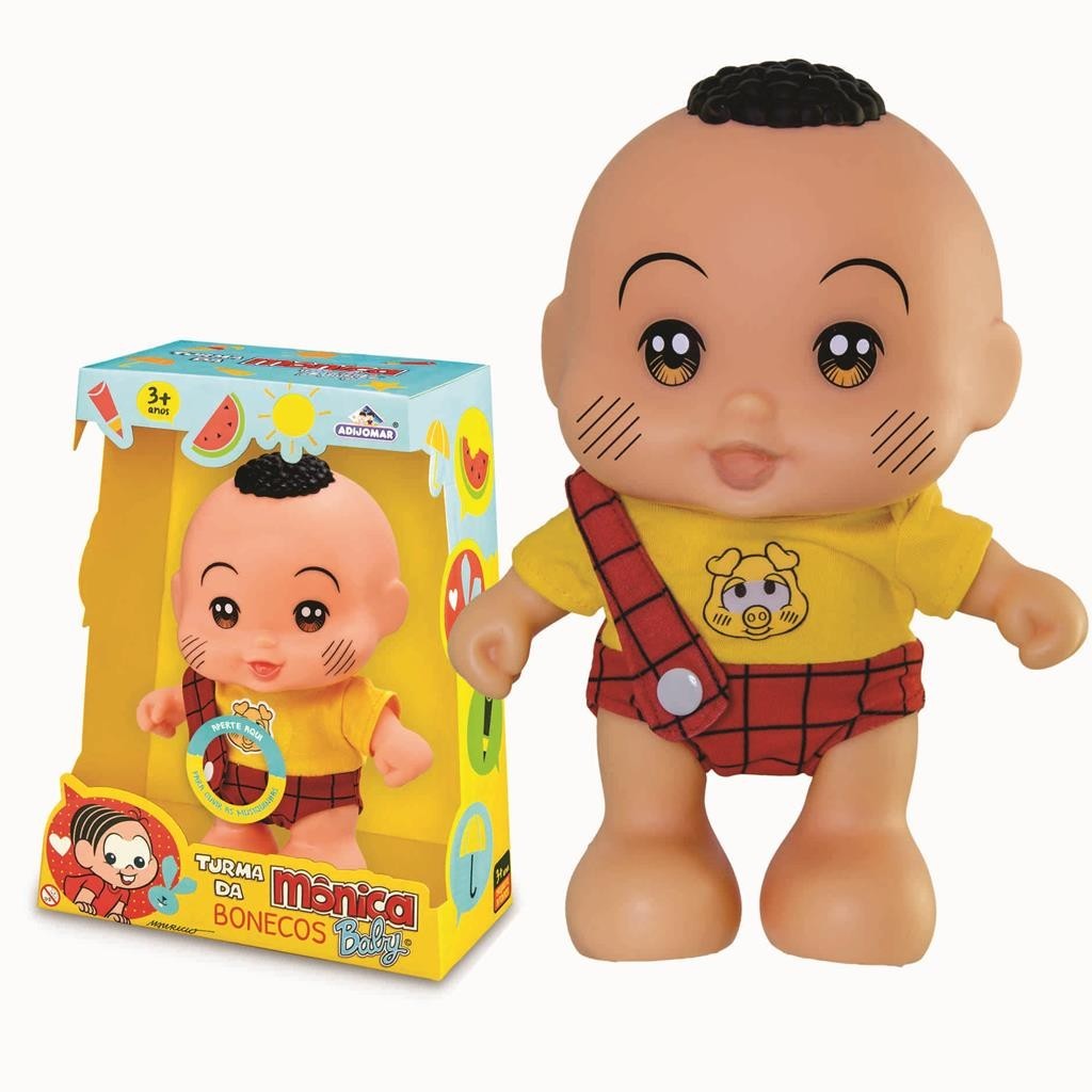 BONECO CASCÃO TURMA DA Mônica BABY com DISPOSITIVO SONORO