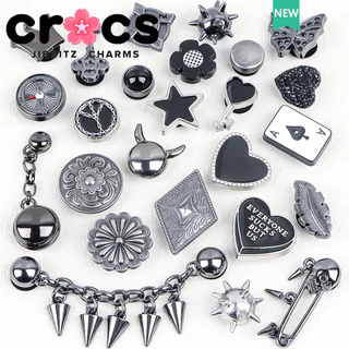 Crocs metálicos jibbitz charme sapato Buckle Shoe Flower metal Punk Style Shoe Buckle Fashion Shoe Acessórios
