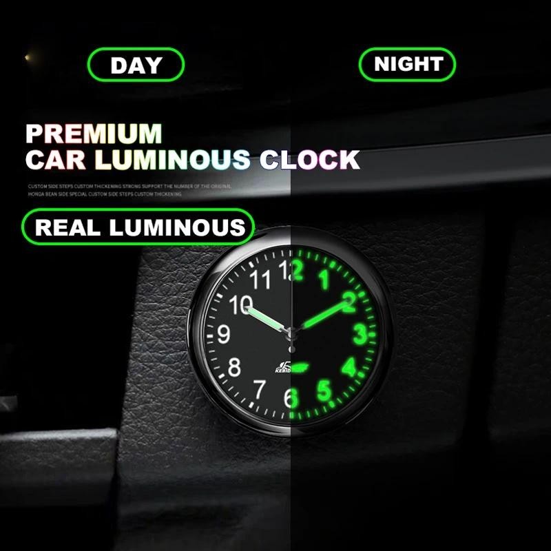 Relógio De Quartzo Automóvel Mini Automóveis Luminoso Interno Stick-On Mecânico Digital Relógios Auto Ornamento 40mm 43mm