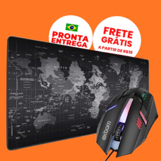 Mouse Pad Mapa do Mundo Extra Grande 70 x 35 Mouse Gamer Usb Led Rgb Kit