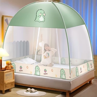 2024 Novo Estilo de Instalação - Yurt Yurt Household Simple Mosquito Net Resistente a Choques Conta Padrão de Quarto de Crianças 2023 Tenda Mosqui Dobrável de Porta Dupla