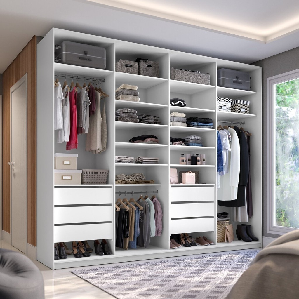 Closet Casal 100% MDF BP 4 Vaos 6 Gavetas Sion | Shopee Brasil