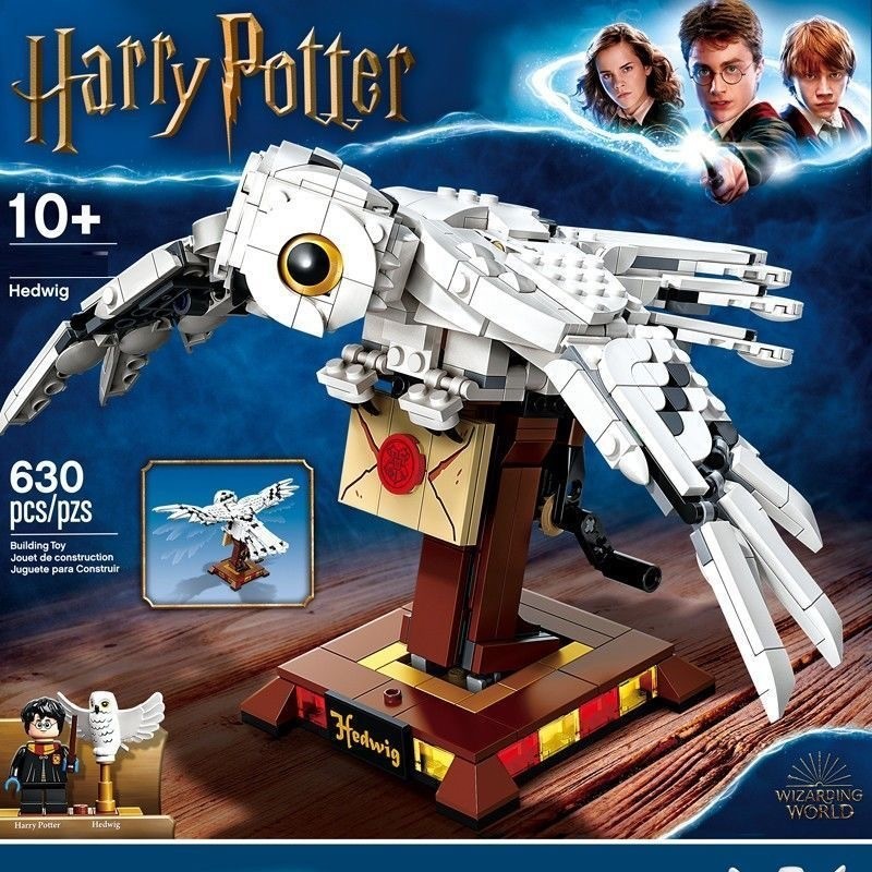 Cross-Border 008 Harry Movie Potter Owl Hydway Pequenos blocos de construção de partículas Montando Brinquedos