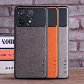 Estojo Para Xiaomi Poco F6 Pro M6 4G Capa De Couro Têxtil Simples De Cor Sólida Durável X6