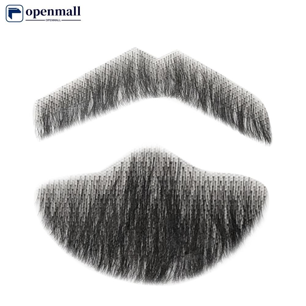 openmall Barba Falsa De , Bigode Realista , Facial Para Homens Adultos 100 % Cabelo Humano E9G7