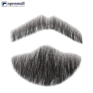 openmall Barba Falsa De , Bigode Realista , Facial Para Homens Adultos 100 % Cabelo Humano E9G7