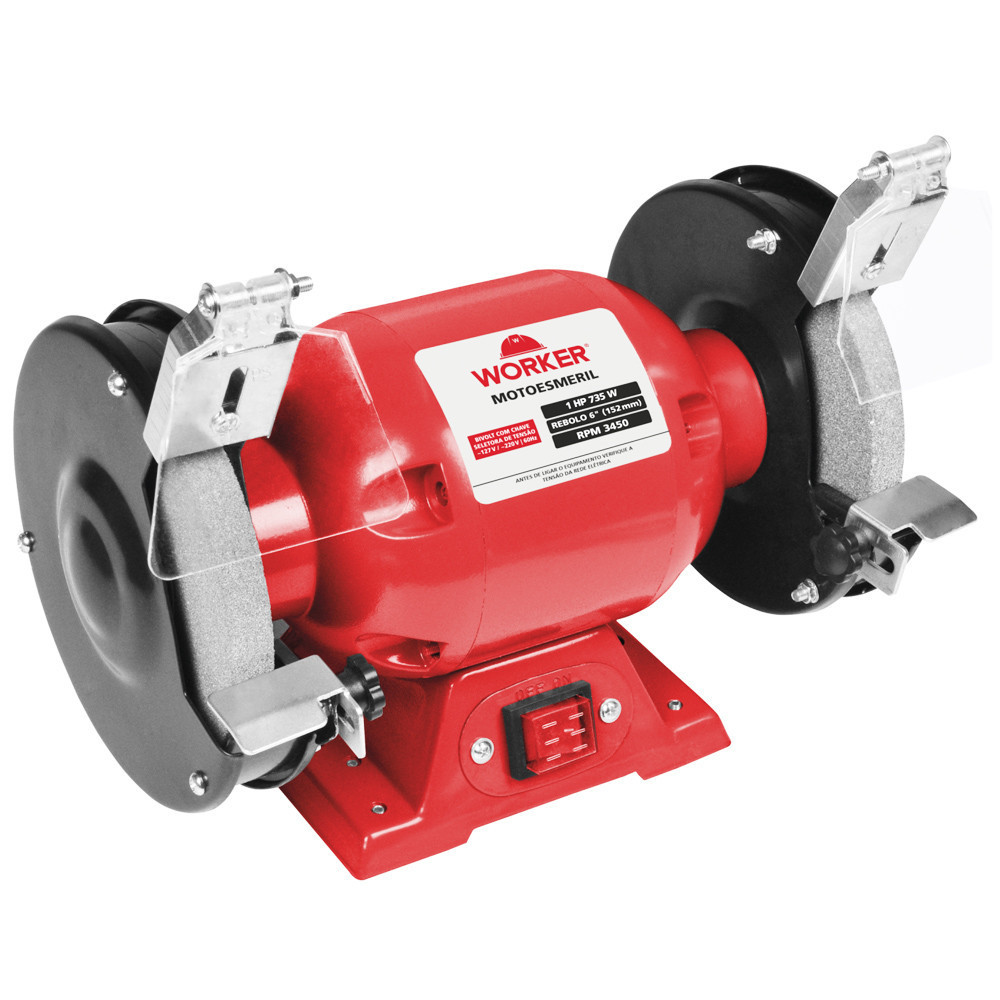 Moto Esmeril de Bancada 735W 6" 3450 RPM Bivolt Worker