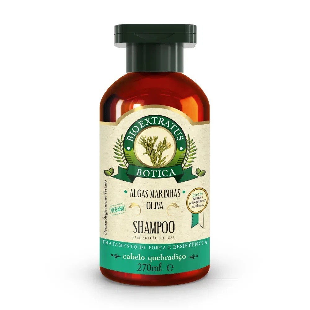 Shampoo Algas Marinhas Botica Bio Extratus Cabelos Quebrados 270ml ...