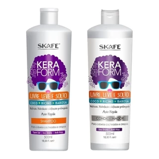 Kit Shampoo E Condicionador Cachos Keraform Livre, Leve E Solto