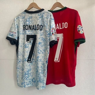[S-4XL] 24-25 Portugal Home and Away EURO kit Futebol Jersey Fãs De Esporte Masculino Versão RONALDO