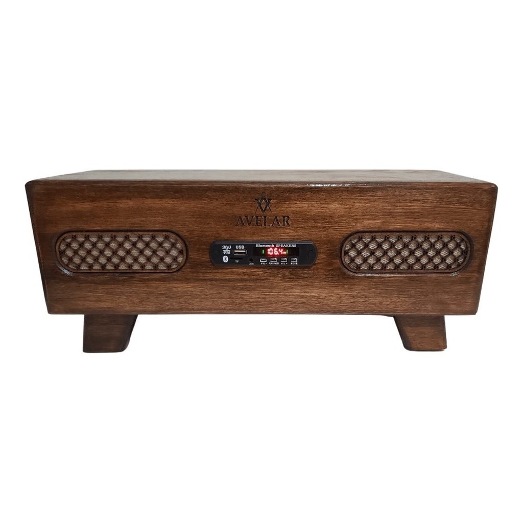 Rádio Retrô, Madeira Maciça, Bluetooth, Mp3, Fm, Usb, Música
