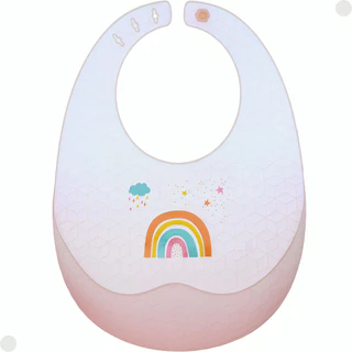 Babador Silicone Com Bolso Cata Migalhas E Estojo Arco-íris 18050 Buba