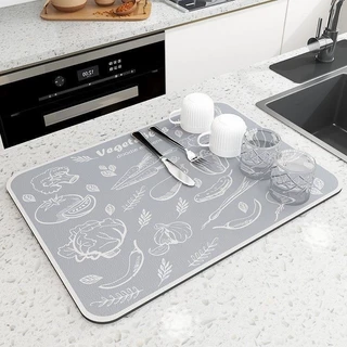 Novo: Tapete escorredor de Louça em Microfibra Super absorvente 40X30CM Dobrável Aparador de Louça (Enviar imediatamente)