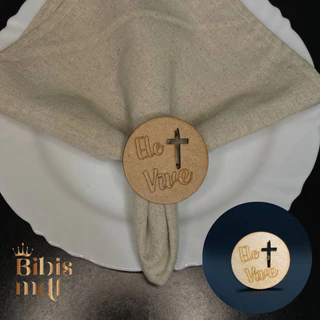 Anéis Porta Guardanapo de MDF - Ele Vive -  Páscoa (Kit com 4 unidades) em Oferta na Shopee