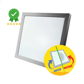 Painel Plafon Quadrado 24w 30x30 Cm Sobrepor Preto Luminaria De Teto Palide