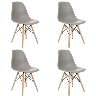 Kit 4 Cadeiras Charles Eames Cinza