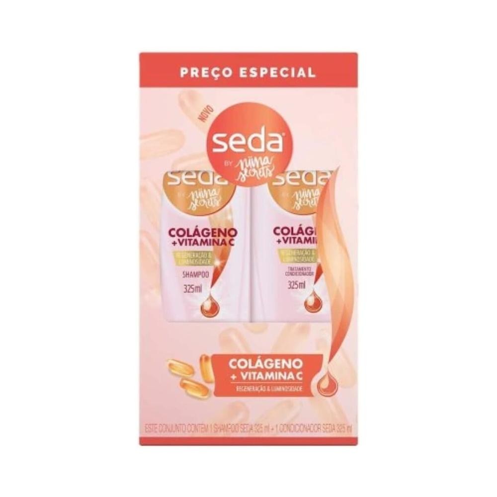 Kit Seda By Niina Secrets Colageno e Vitamina C Shampoo + Condicionador 325ml