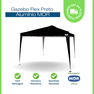 Gazebo Articulado X-flex Mor Preto Tenda Praia 3x3 Barraca Camping