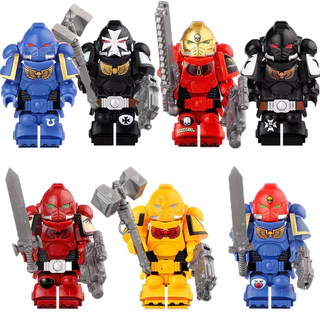 Star Warrior Dark War Martelo 40K Igreja Negra Santo Sangue Guerreiro Árbitro Compatível com Lego Doll Block Toy 6 X9S1