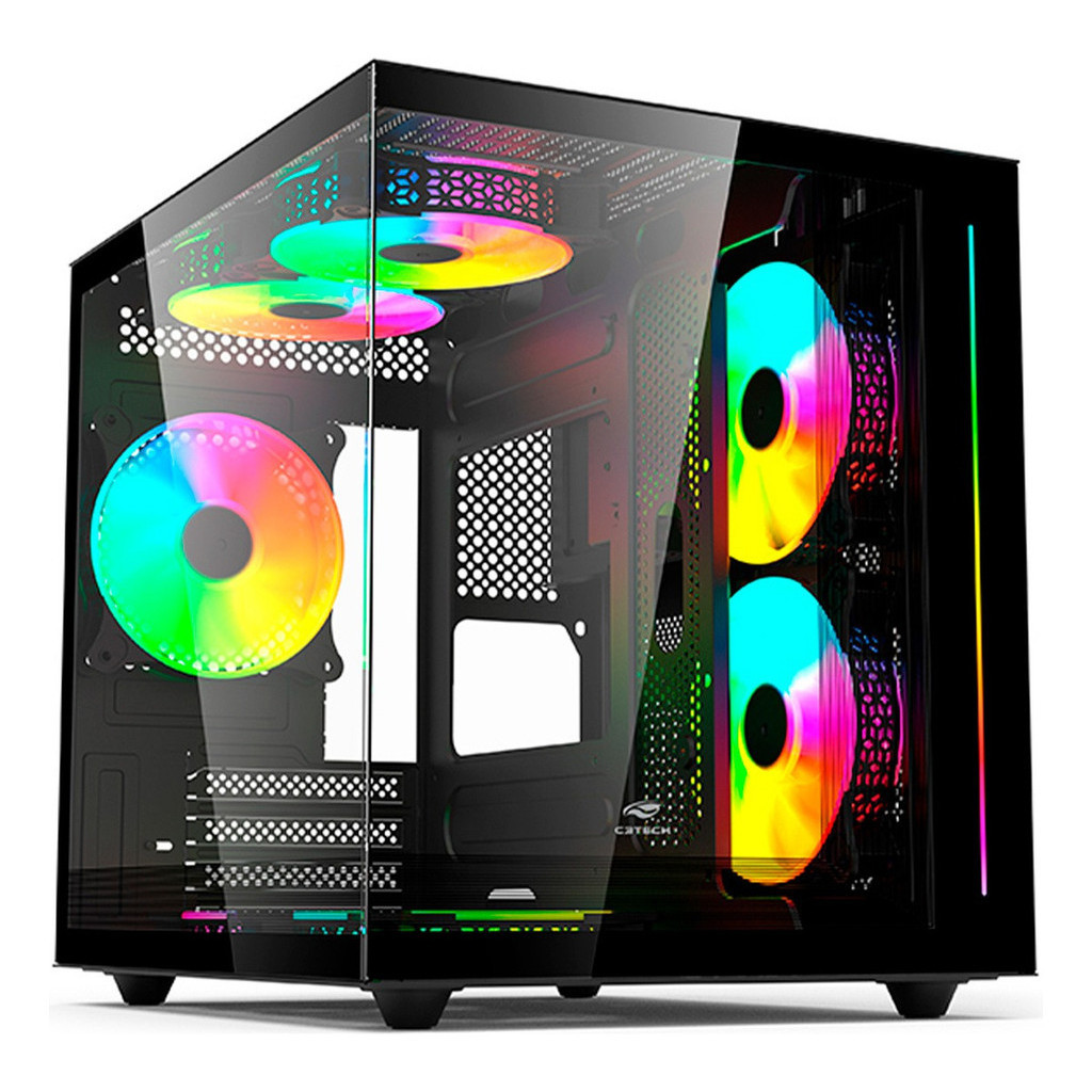 Gabinete Gamer Atx Cube Aquário Lateral De Vidro Temperado | Shopee Brasil