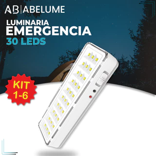 Luminária Emergência Lâmpada 30 Leds Recarregável Bivolt Luz Branca (Branco Frio 6,500K)