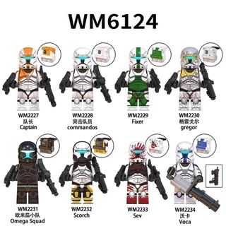 Compatível com Lego Sold Man Blockwork Brinquedos de pequeno grão Presente infantil Star Wars Omega Squad Waka KIET