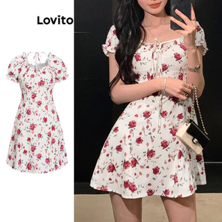 Lovito Vestido feminino elegante com estampa floral Ditsy L89MD137